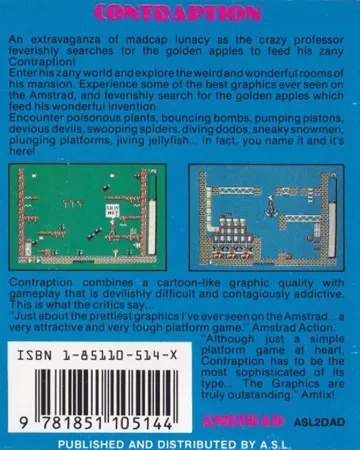 Contraption (UK) (1985) box cover back